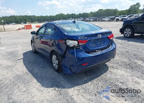 2016 Hyundai Elantra Se from USA, damaged, VIN 5NPDH4AE9GH666234